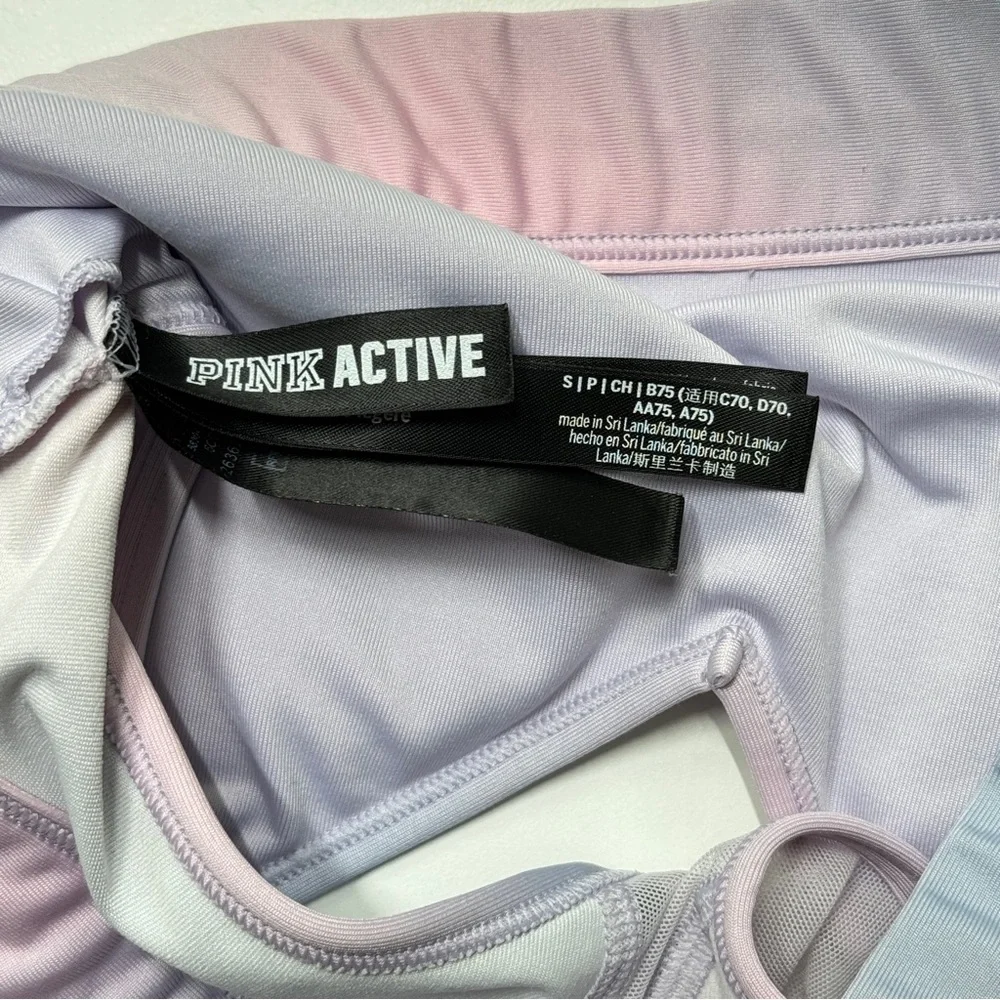 {PINK Active} "Ultimate Lightly Lined" Boardwalk Pink Constellation Sports Bra - Picture 4 of 5